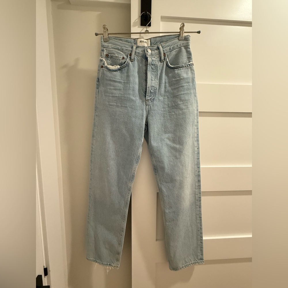 Agolde Sky Blue Straight Jeans
